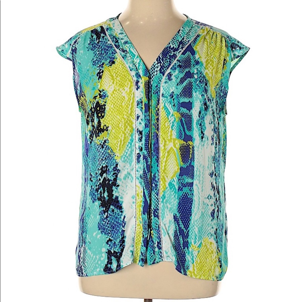 Worthington Animal Print Blouse, XL